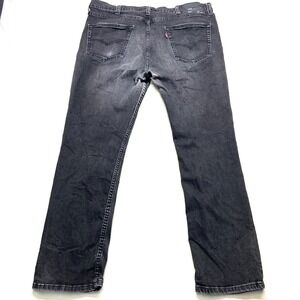 THRASHED Levi's 511 Slim Fit Jeans Mens 38x30 Black Denim Straight Leg Mid-Rise